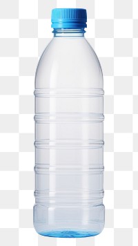 PNG Water bottle with blue label plastic drink white background. AI generated Image by rawpixel.