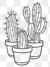 PNG  Cactus sketch drawing plant. AI generated Image by rawpixel.