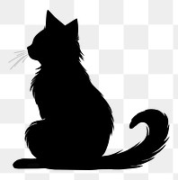 PNG  Cat silhouette animal mammal. AI generated Image by rawpixel.