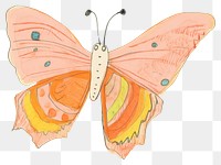 PNG Butterfly drawing sketch animal. AI generated Image by rawpixel.