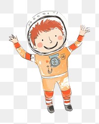 PNG Galaxy with astronaut drawing sketch representation. 