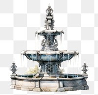 PNG  Water fountain architecture white background sculpture. .