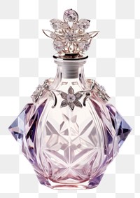 PNG Crystal perfume bottle white background container drinkware. AI generated Image by rawpixel.