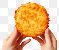 PNG Delicious hash brown holding food hand. 