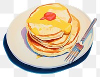 PNG Top view pancake painting dessert food. AI generated Image by rawpixel.