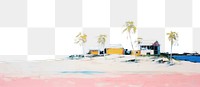PNG Simple beach with blue sky painting architecture outdoors. AI generated Image by rawpixel.