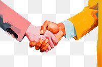 PNG Handshake painting togetherness creativity. AI generated Image by rawpixel.