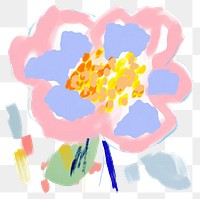 PNG A flower painting abstract brush. AI generated Image by rawpixel.