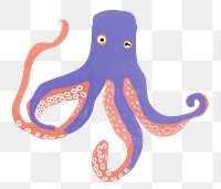 PNG An octopus art animal nature. AI generated Image by rawpixel.