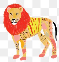 PNG Lion art drawing animal. AI generated Image by rawpixel.