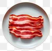 PNG  Bacon on plate meat food pork. AI generated Image by rawpixel.