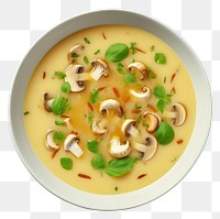 PNG  Delicious mushroom soup plate food meal. AI generated Image by rawpixel.