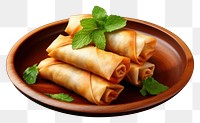 PNG  Delicious spring rolls plate food freshness. AI generated Image by rawpixel.