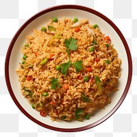 PNG  Fried rice plate food vegetable. 