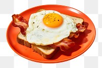 PNG  Toast egg bacon table. AI generated Image by rawpixel.