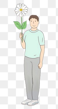 PNG Cartoon flower plant illustrated. AI generated Image by rawpixel.