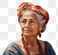 PNG Simple looking mexican lady necklace portrait jewelry. AI generated Image by rawpixel.