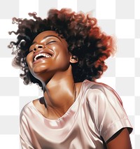 PNG African american winking laughing smile adult. AI generated Image by rawpixel.
