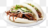 PNG Bao Bun Roast Duck food bread plate. AI generated Image by rawpixel.