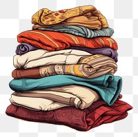 PNG Stack of clothes arrangement relaxation variation. 