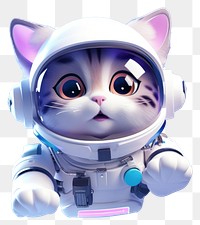PNG  Astronaut cat cartoon purple blue