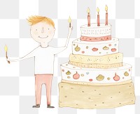 PNG Boy holding birtday cake characters dessert food celebration. AI generated Image by rawpixel.