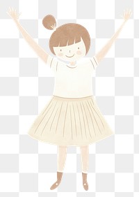 PNG Girl cheerleader dancing ballet child white background. 