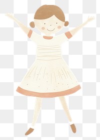 PNG Girl cheerleader dancing child art white background. AI generated Image by rawpixel.