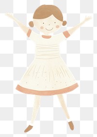 PNG Girl cheerleader dancing child art white background. 