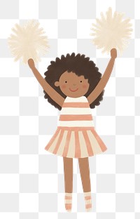 PNG Girl cheerleader holding cheer pom poms toy white background representation. 