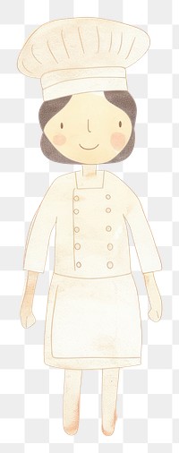 PNG Girl in chef costume white background celebration standing. 