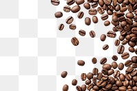 PNG  Coffee beans Scattered backgrounds white background freshness. AI generated Image by rawpixel.