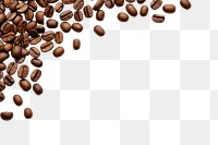PNG  Coffee beans Scattered frame backgrounds white background freshness. 