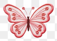 PNG Butterfly embroidery pattern white background accessories. 