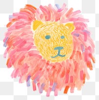 PNG Lion art paint white background. AI generated Image by rawpixel.