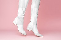 Women's knee-high boots png mockup, transparent design