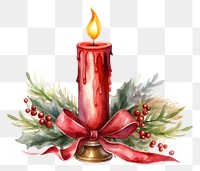 PNG Water color christmas candle white background illuminated celebration. AI generated Image by rawpixel.
