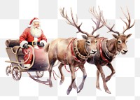 PNG Christmas santa and reindeer vehicle mammal animal. 