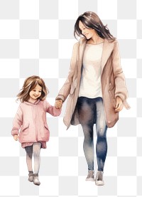 PNG Mothers walking smiling child. AI generated Image by rawpixel.