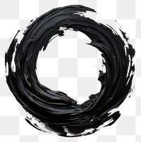 PNG  Flat black paint brushstroke circle white background concentric. AI generated Image by rawpixel.