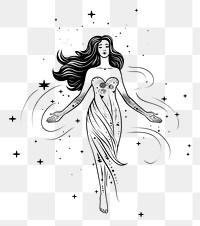 PNG  Virgo drawing sketch line. AI generated Image by rawpixel.