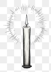 PNG  Candle drawing sketch illuminated. AI generated Image by rawpixel.