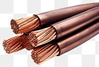 PNG Four core armored cooper cable white background copper metal. 