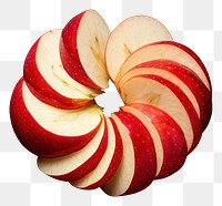 PNG Apple cut in slices fruit plant food. AI generated Image by rawpixel.
