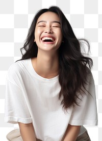 PNG Asian woman carefree laughing smile. AI generated Image by rawpixel.