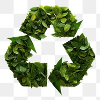 PNG  Recycle icon with leaves plant green leaf. AI generated Image by rawpixel.