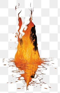 PNG A fire effect isolated on clear solid background bonfire light black background. 