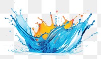 PNG Wide water splash isolated on clear solid background art splattered creativity. 