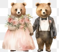 PNG The wedding of the baby bear mammal toy white background. AI generated Image by rawpixel.