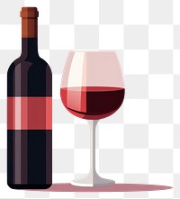 PNG  Wine bottle with glass drink refreshment drinkware. AI generated Image by rawpixel.